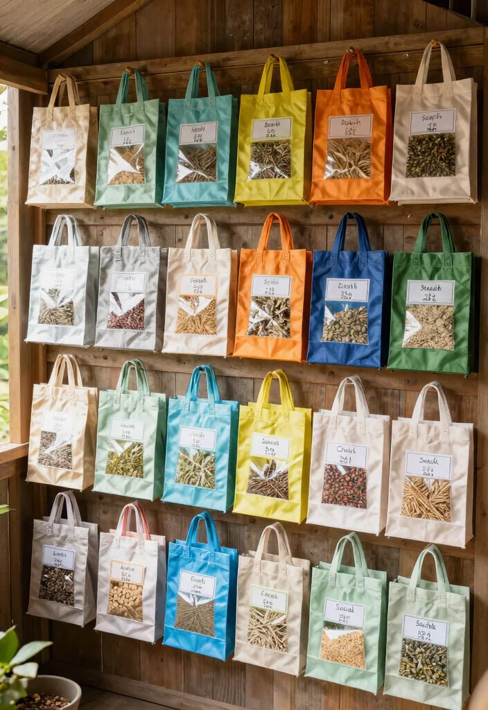 21 Best Shed Storage Ideas Organisation Hacks 16. Reusable Grocery Bags for Seed Storage 0