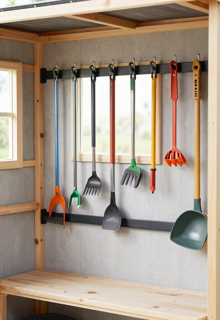 21 Best Shed Storage Ideas Organisation Hacks 6. Vertical Tool Storage Hangers 0