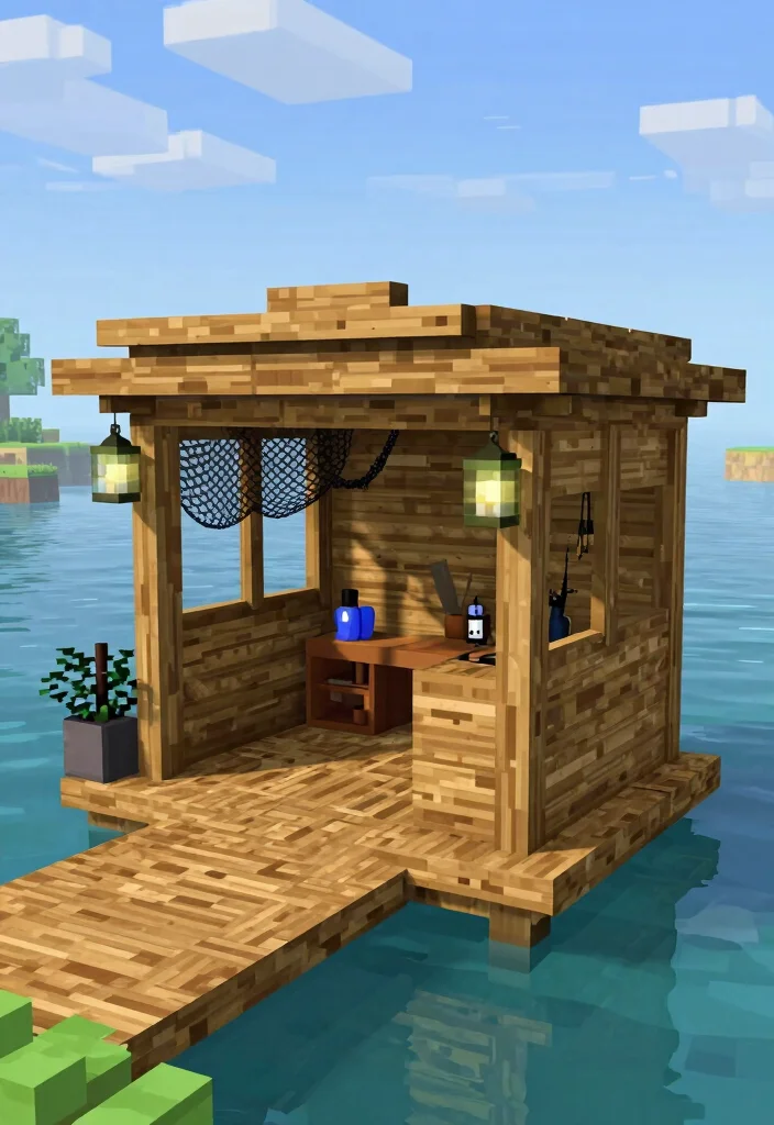 21 Creative Minecraft Storage Shed Ideas Best Builds 11. Fishing Shed 0