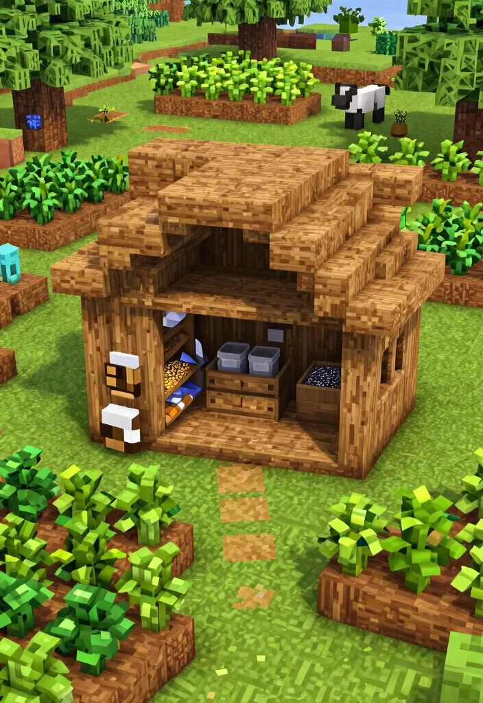 21 Creative Minecraft Storage Shed Ideas Best Builds 15. Farm Shed 0