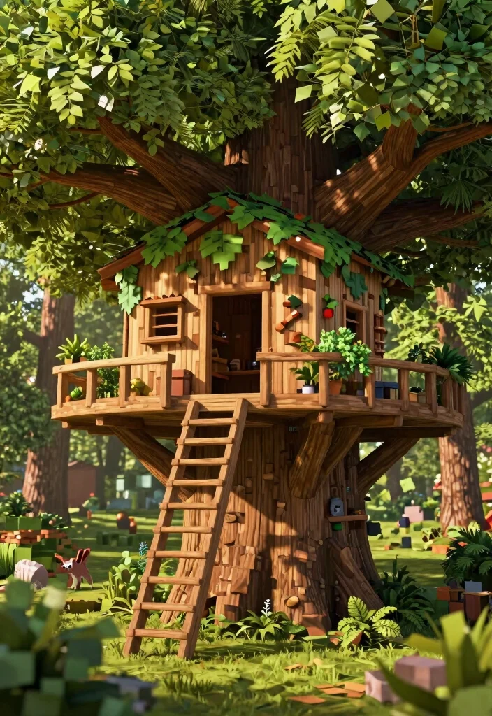 21 Creative Minecraft Storage Shed Ideas Best Builds 3. Treehouse Shed 0