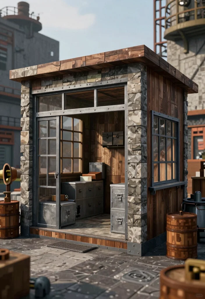 21 Creative Minecraft Storage Shed Ideas Best Builds 5. Industrial Shed 0