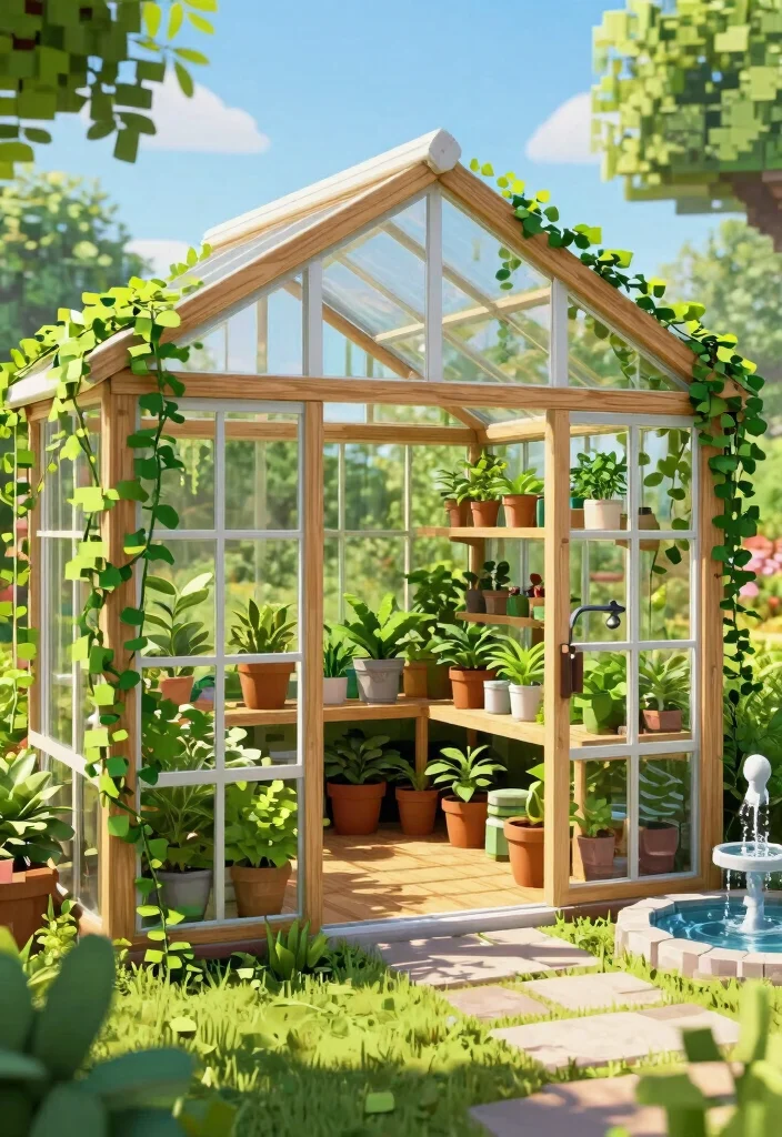 21 Creative Minecraft Storage Shed Ideas Best Builds 6. Greenhouse Shed 0