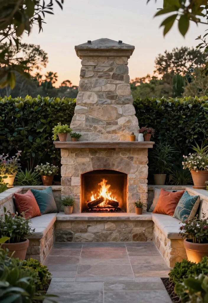 21 Dreamy Rustic Outdoor Fireplace Inspiration Photos 3. Integrated Garden Fireplaces 0