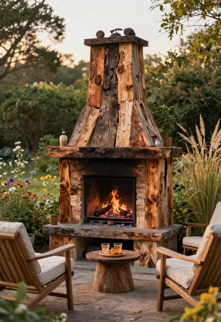 21 Dreamy Rustic Outdoor Fireplace Inspiration Photos 4. Rustic Reclaimed Wood Fireplaces 0