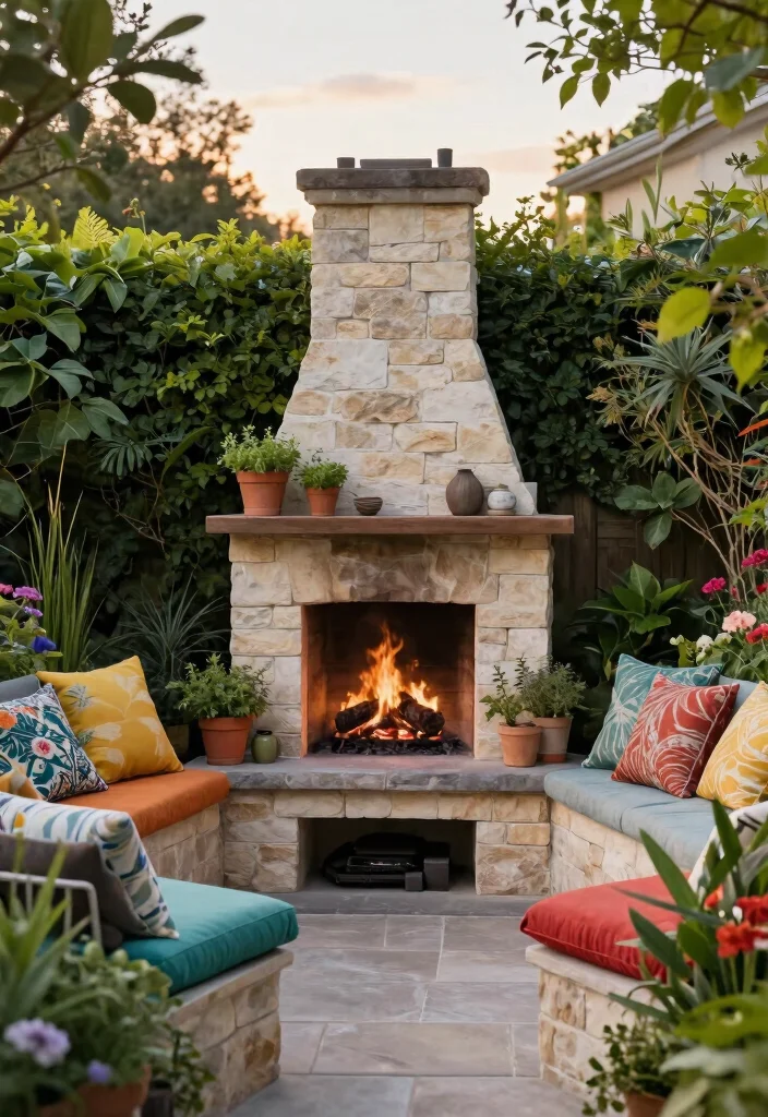 21 Dreamy Rustic Outdoor Fireplace Inspiration Photos 5. Compact Corner Fireplaces 0