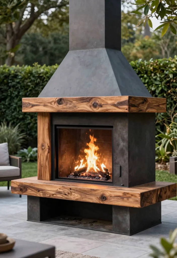 21 Dreamy Rustic Outdoor Fireplace Inspiration Photos 6. Stylish Modern Rustic Combos 0