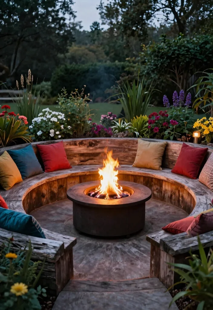 21 Stunning Outdoor Fireplace Ideas Backyards Need 6 21 Stunning Outdoor Fireplace Ideas Backyards Need 6. Circular Fire Pit with Built in Seating 0