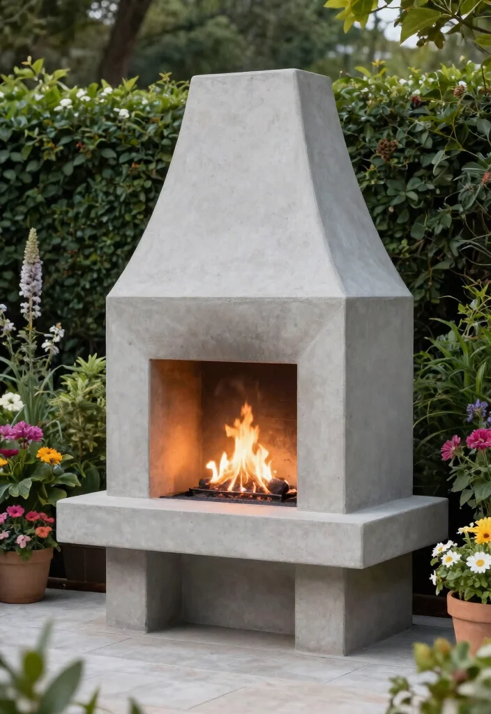 21 Stunning Outdoor Fireplace Ideas Backyards Need 8 21 Stunning Outdoor Fireplace Ideas Backyards Need 8. Eco Friendly Concrete Fireplace 0