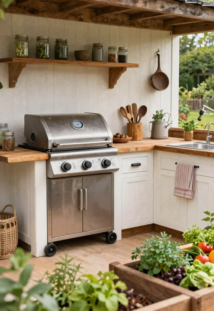 21 Stunning Outdoor Kitchen Gas Grill Ideas You Must See 11. Farmhouse Style Grill Haven 0