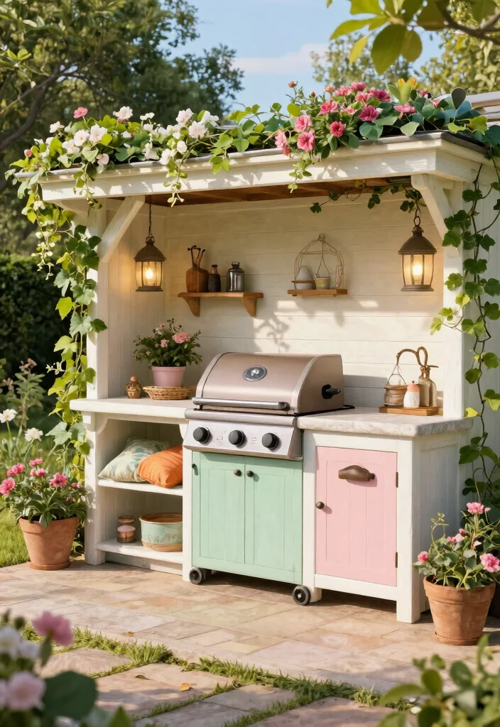 21 Stunning Outdoor Kitchen Gas Grill Ideas You Must See 4. Charming Cottage Style Grill 0