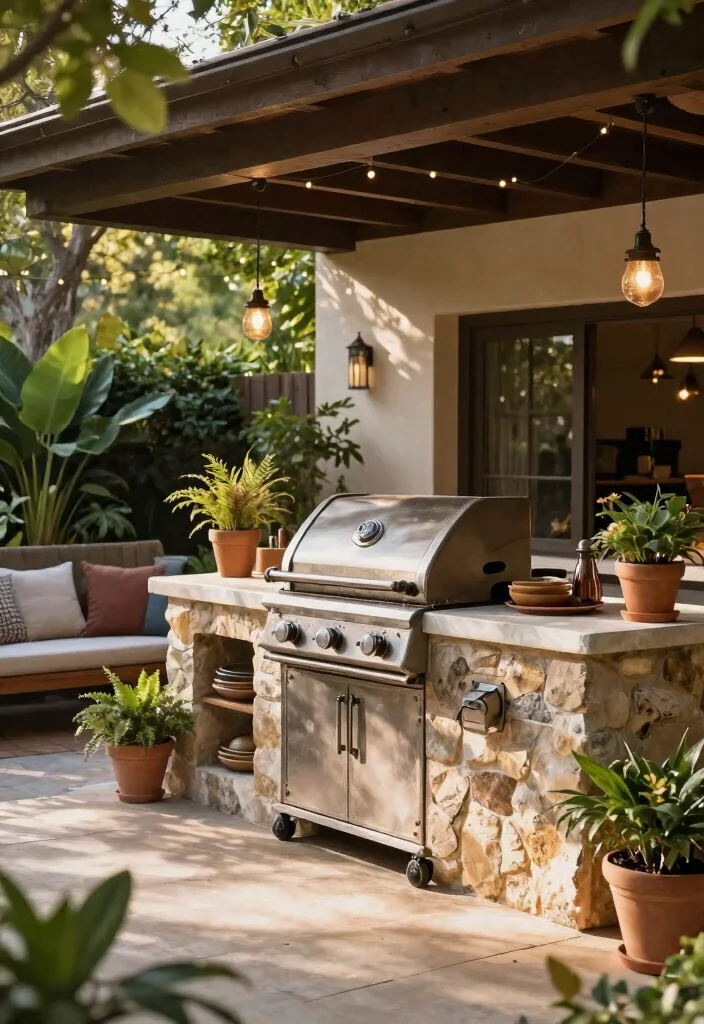 21 Stunning Outdoor Kitchen Gas Grill Ideas You Must See 6. Open Air Kitchen with a Gas Grill 0
