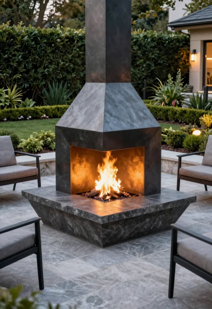 25 Breathtaking Outdoor Fireplace Ideas for Your Yard 43 25 Breathtaking Outdoor Fireplace Ideas for Your Yard 13. Geometric Fireplaces 0