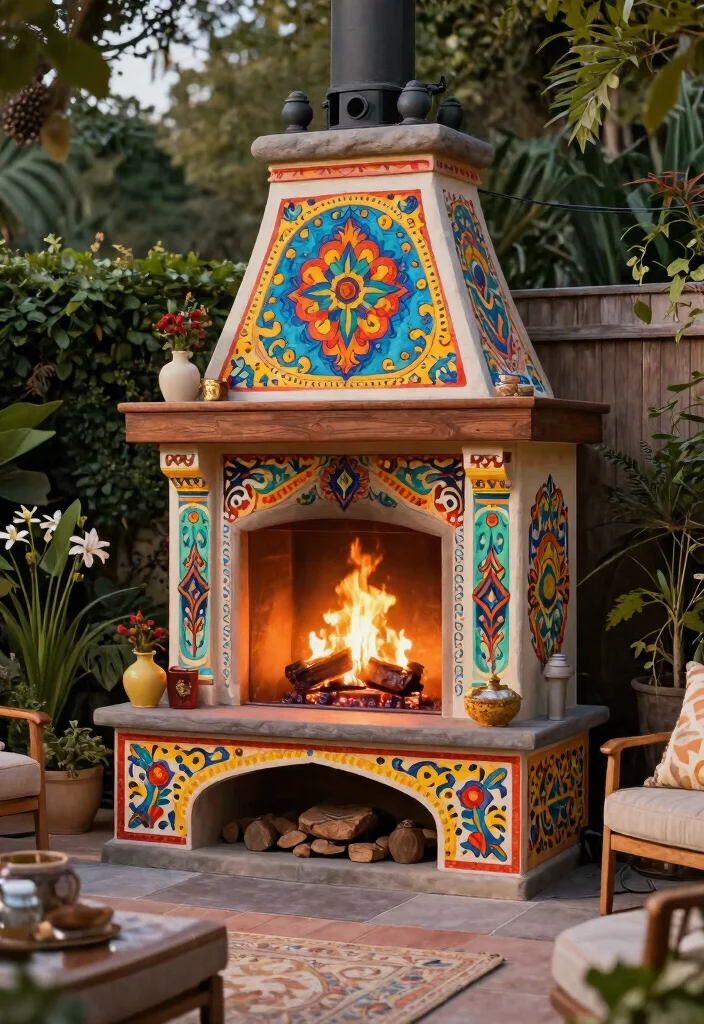 25 Breathtaking Outdoor Fireplace Ideas for Your Yard 59 25 Breathtaking Outdoor Fireplace Ideas for Your Yard 19. Fireplaces with Artistic Flair 0