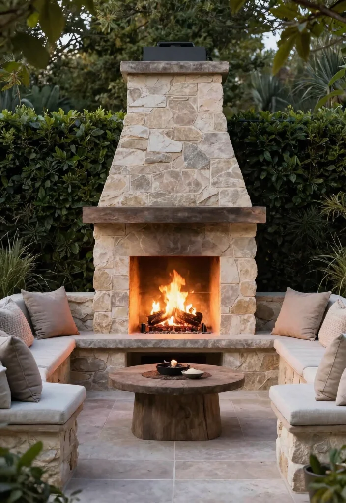 25 Breathtaking Outdoor Fireplace Ideas for Your Yard 27 25 Breathtaking Outdoor Fireplace Ideas for Your Yard 7. Fireplaces with Built In Seating 0
