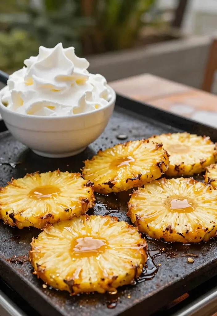 25 Creative Griddle Ideas for Ultimate Outdoor Cooking 15. Griddled Pineapple with Coconut Whipped Cream 0