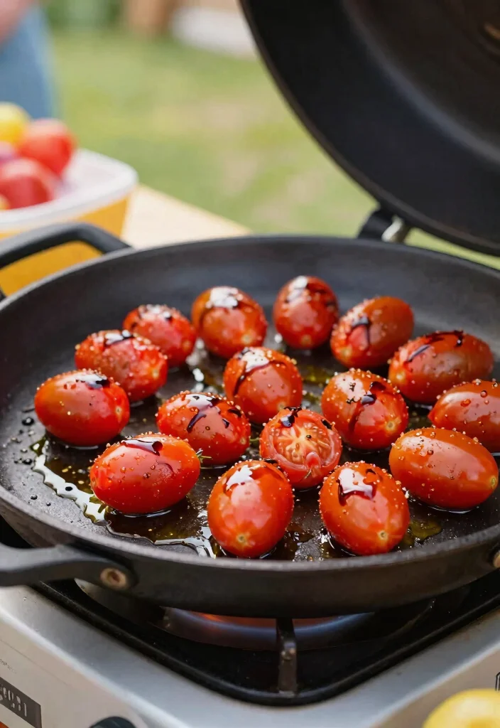 25 Creative Griddle Ideas for Ultimate Outdoor Cooking 23. Griddled Cherry Tomatoes with Balsamic Glaze 0