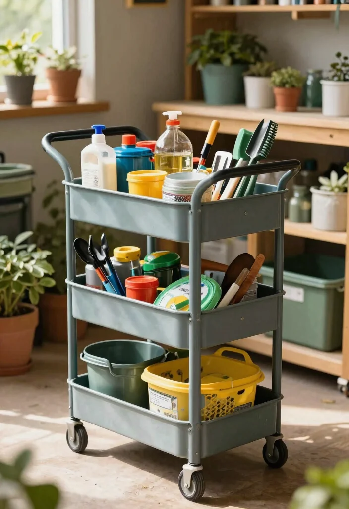 25 Genius Shed Storage Ideas to Organize Your Space 11. Use a Garden Cart 0