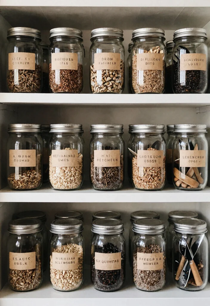 25 Genius Shed Storage Ideas to Organize Your Space 22. Use Mason Jars for Planting Supplies 0