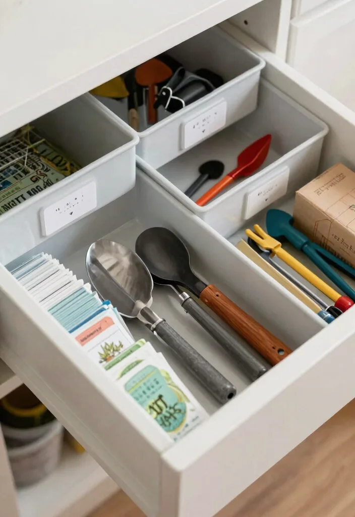 25 Genius Shed Storage Ideas to Organize Your Space 7. Drawer Dividers for Small Items 0