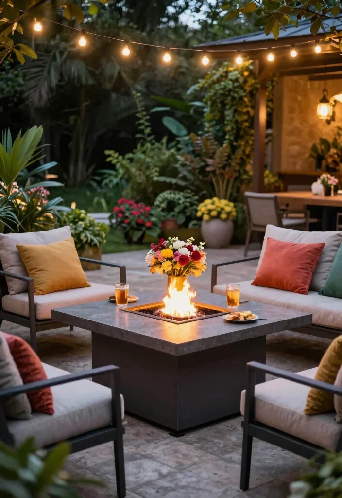 15 Ultimate Fireplace Concepts: Outdoor Fire Pits Style 4. Fire Pit Table