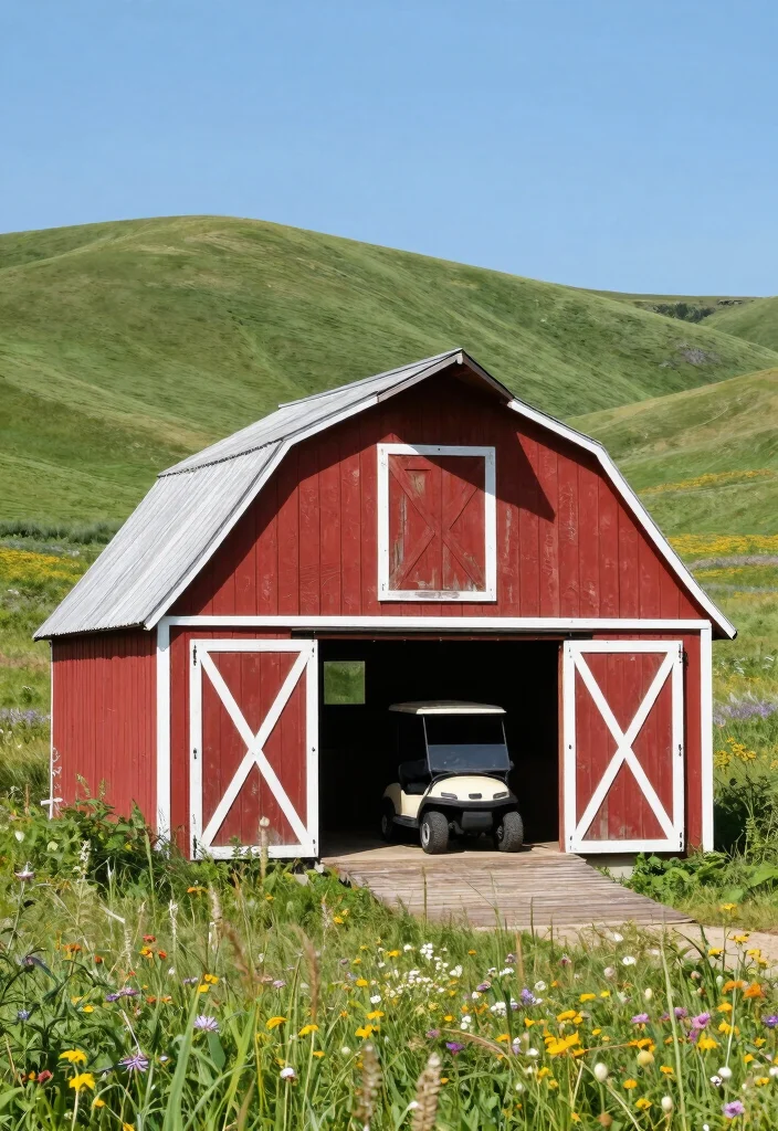 7 Best Golf Cart Storage Shed Ideas Perfect Fit 2. Rustic Barn Style Shed 0