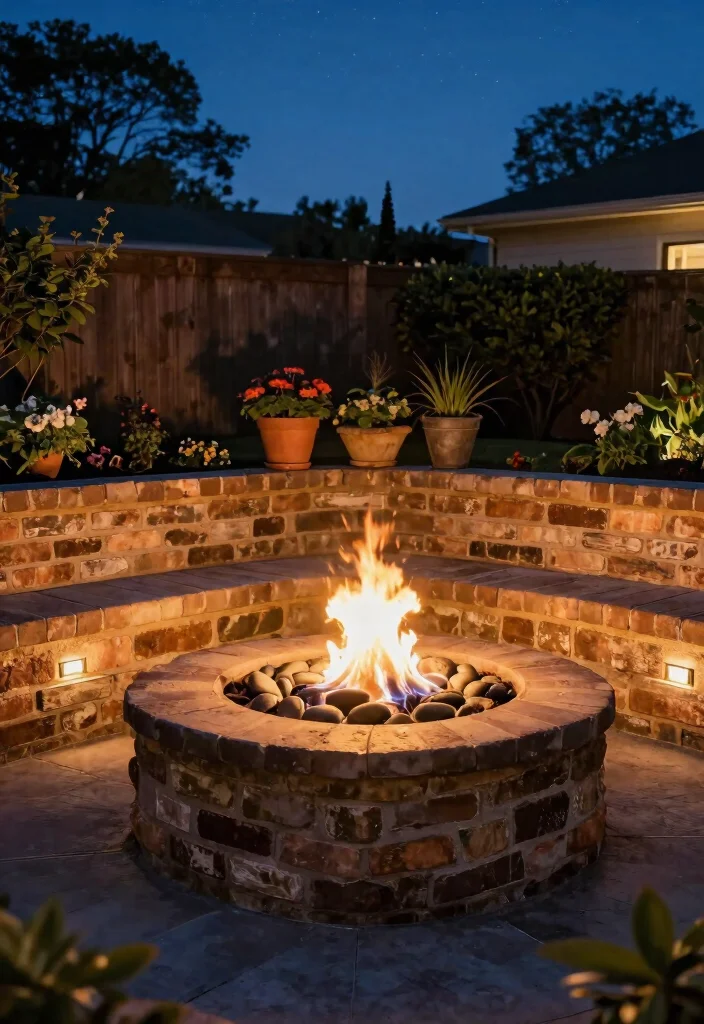 7 Best Outdoor Fireplace Hearth Ideas for Safety 2. Raised Fire Pit with Seating Wall 0