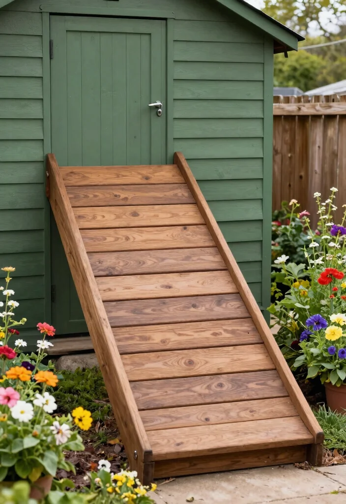 7 Safe Storage Shed Ramp Ideas for Easy Access 1. The Classic Wooden Ramp 0
