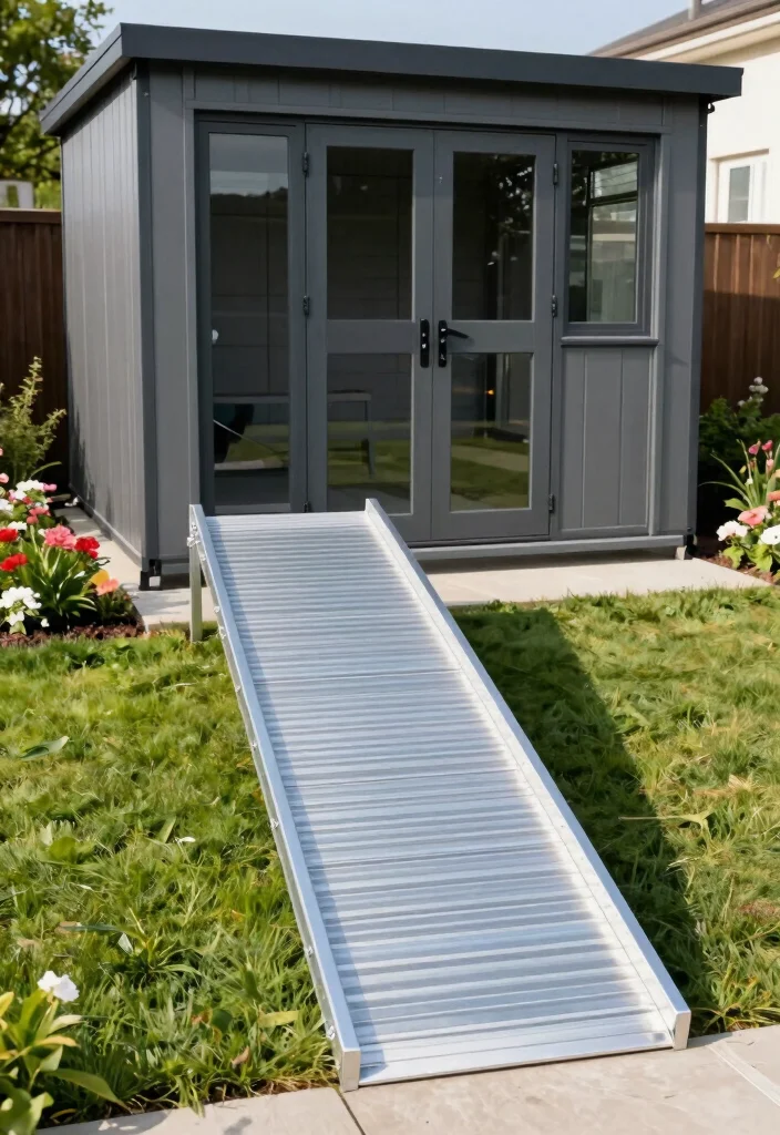 7 Safe Storage Shed Ramp Ideas for Easy Access 3. Metal Ramps for Durability 0