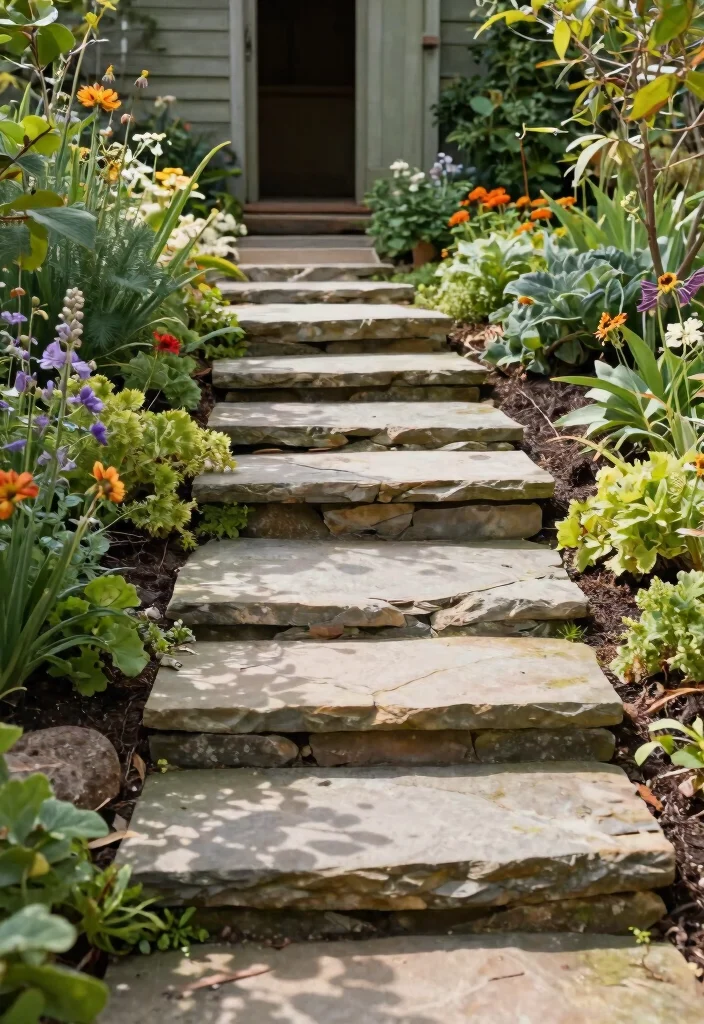 7 Safe Storage Shed Ramp Ideas for Easy Access 7. Creative Stone Pathway Ramp 0