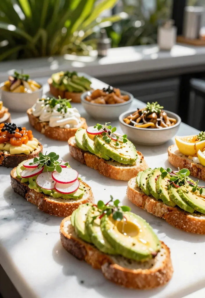 9 Aesthetic Griddle Brunch Ideas for Hosting Friends 7. Avocado Toast Bar 0