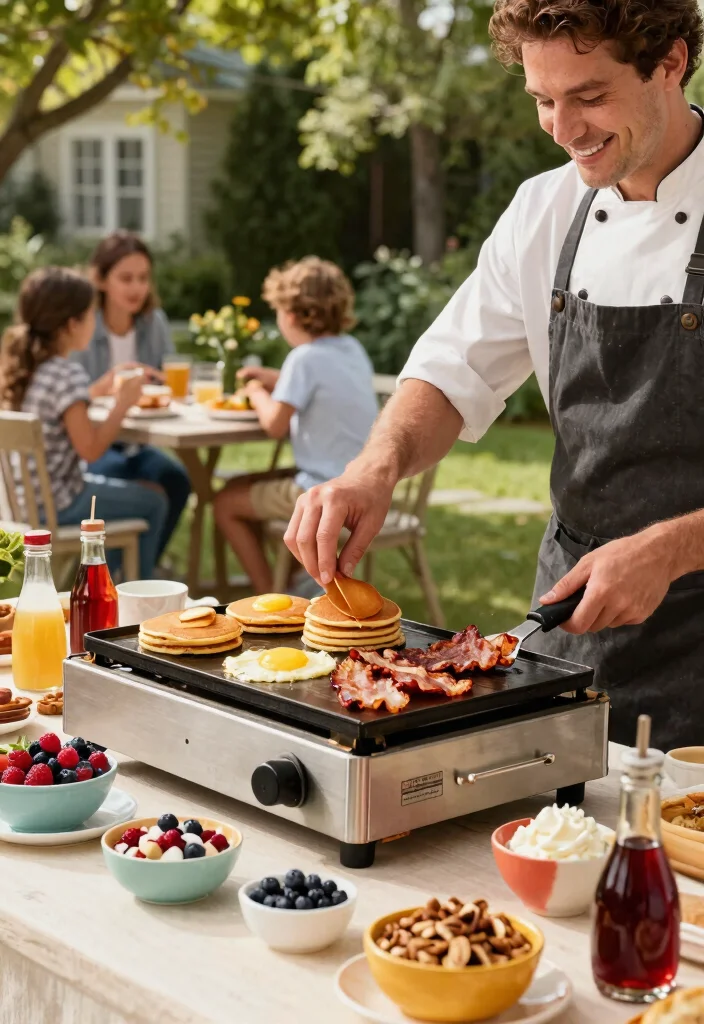9 Best Commercial Griddle Surface Ideas for Large Crowds 1. Breakfast Bonanza Griddle Pancakes and Eggs 0