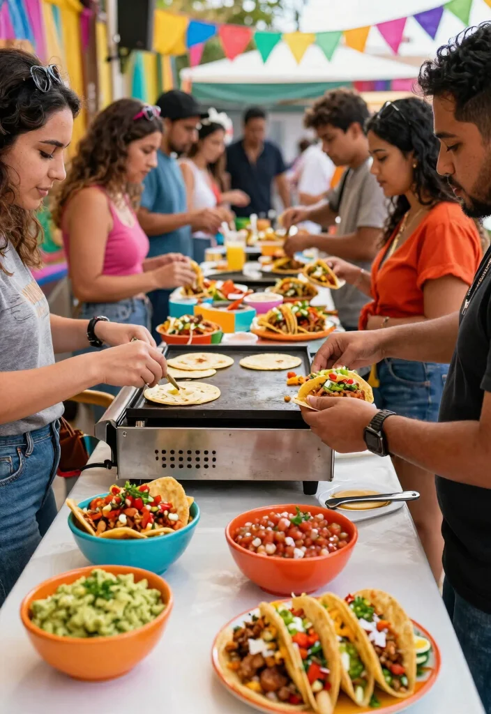 9 Best Commercial Griddle Surface Ideas for Large Crowds 4. Taco Fiesta Customizable Tacos on the Griddle 0