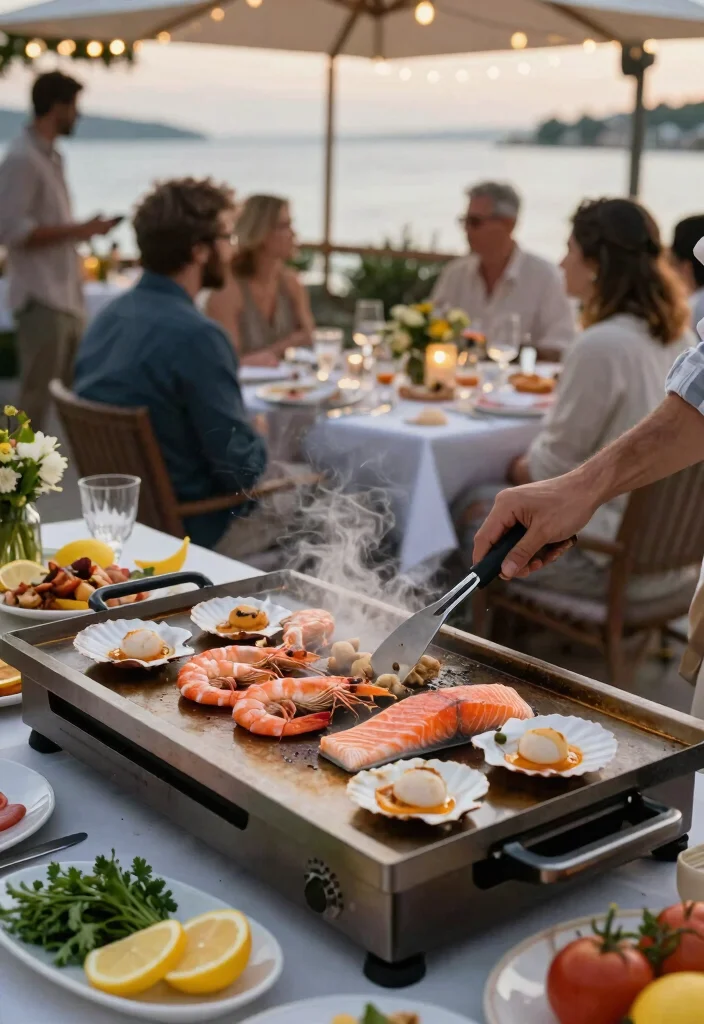 9 Best Commercial Griddle Surface Ideas for Large Crowds 5. Seafood Extravaganza Grilling Fresh Catch 0