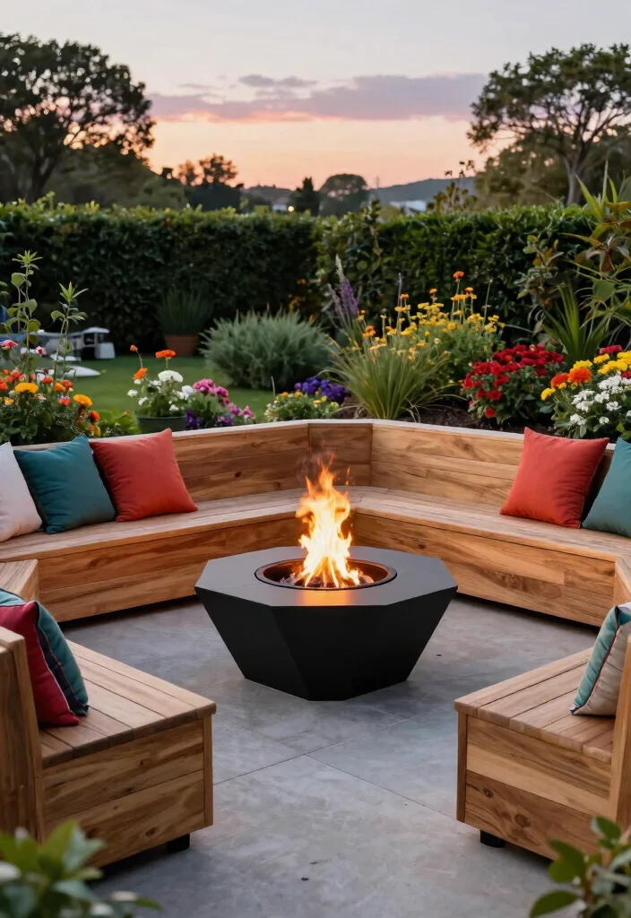 9 Chic Black Outdoor Fireplace Ideas for Modern Homes 12 9 Chic Black Outdoor Fireplace Ideas for Modern Homes 2. Geometric Black Fire Pit 0