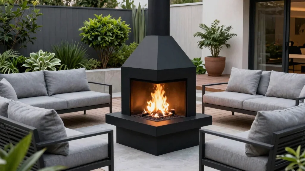 9 Chic Black Outdoor Fireplace Ideas for Modern Homes