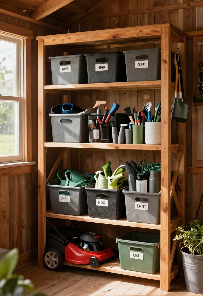 9 Clever Garden Shed Storage Ideas for Lawn Mowers 5. Shed Shelving Units 0