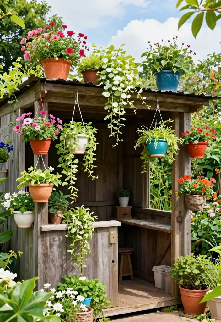 9 Clever Shed Roof Storage Ideas to Maximize Space 3 9 Clever Shed Roof Storage Ideas to Maximize Space 3. Hanging Planters 0