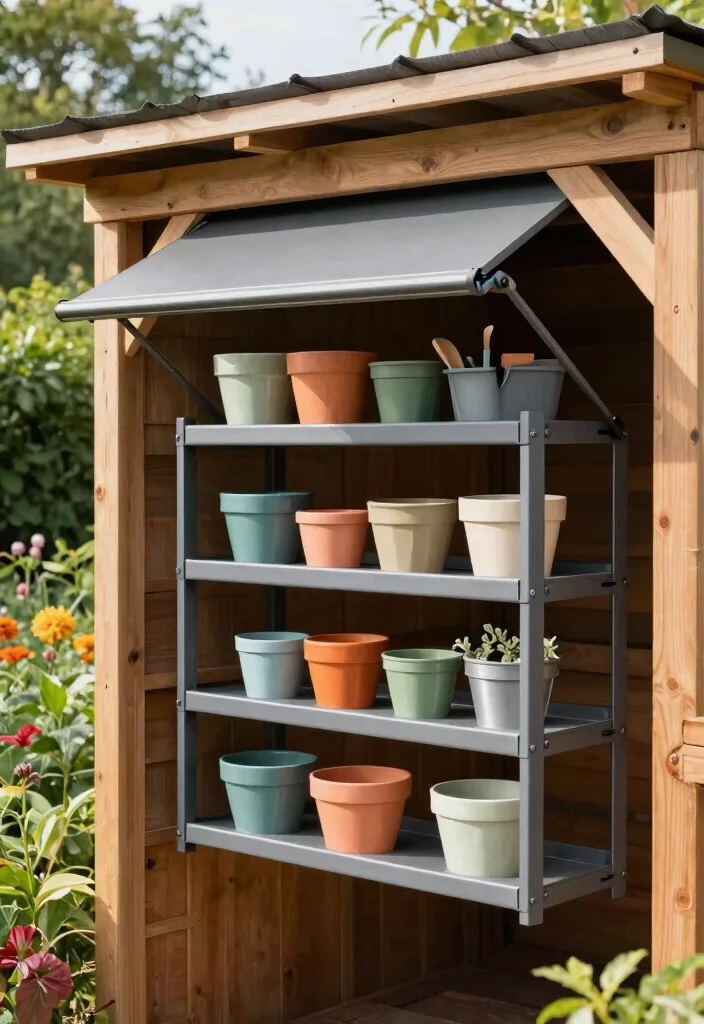 9 Clever Shed Roof Storage Ideas to Maximize Space 6 9 Clever Shed Roof Storage Ideas to Maximize Space 6. Retractable Shelves 0