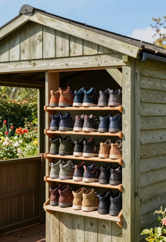 9 Clever Shed Roof Storage Ideas to Maximize Space 8 9 Clever Shed Roof Storage Ideas to Maximize Space 8. Vertical Shoe Rack 0