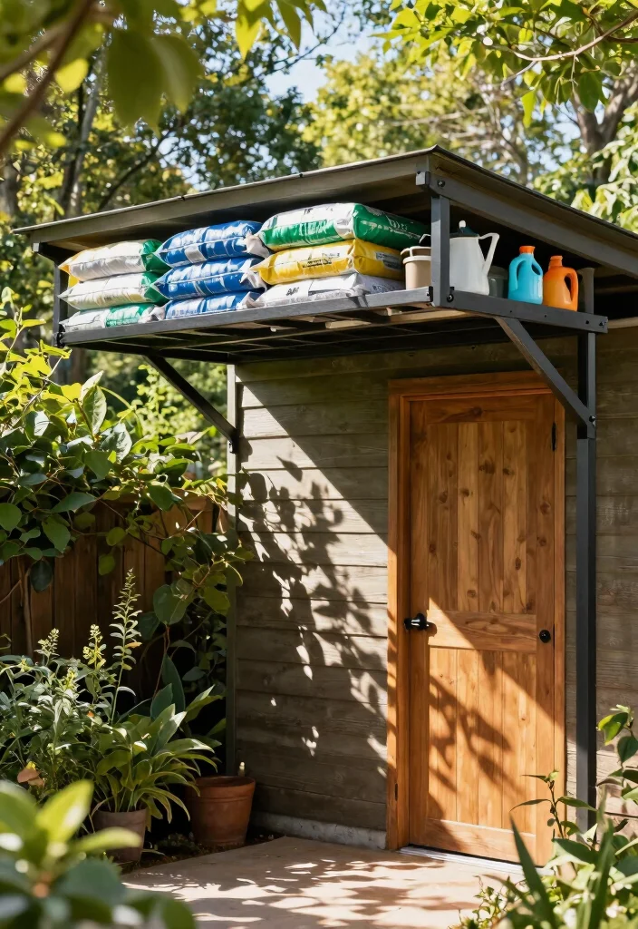 9 Clever Shed Roof Storage Ideas to Maximize Space 9 9 Clever Shed Roof Storage Ideas to Maximize Space 9. Overhead Garden Rack 0