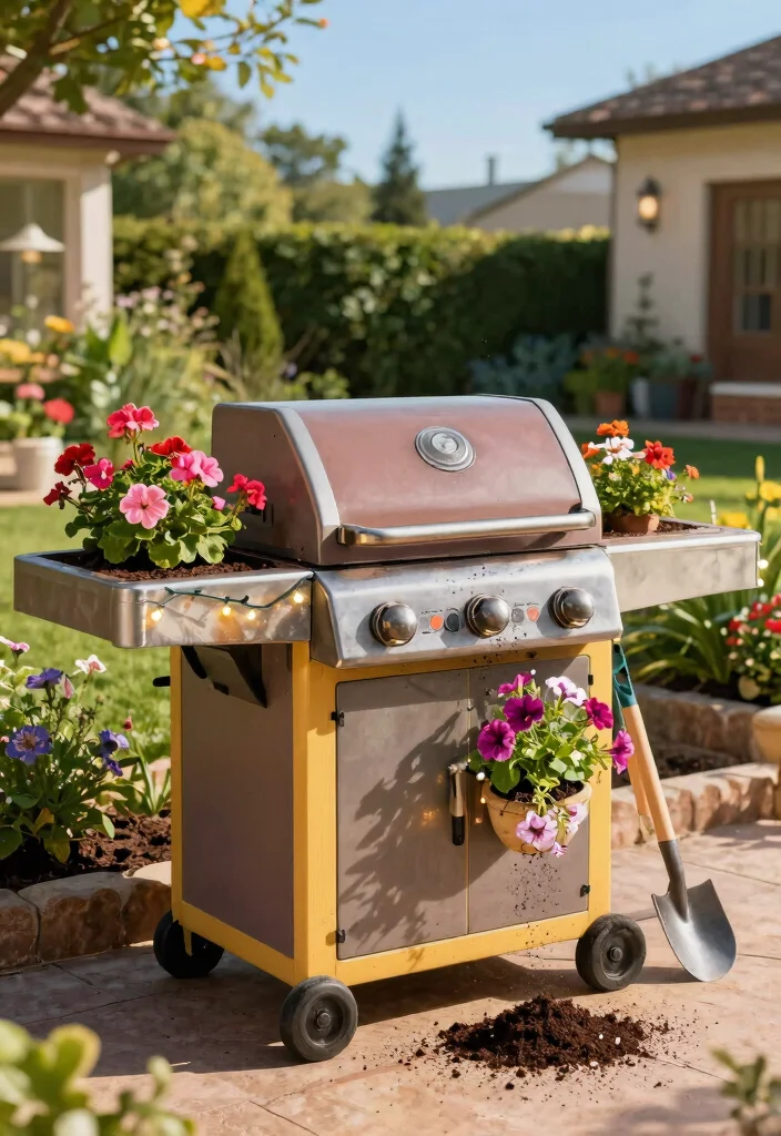 9 Clever Ways to Repurpose Gas Grill Concepts DIY Guide 1. The Flower Power Grill Planter 0
