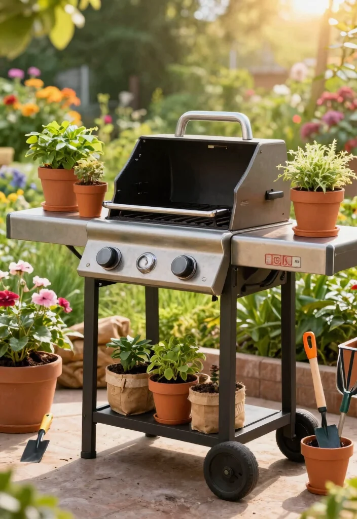 9 Clever Ways to Repurpose Gas Grill Concepts DIY Guide 5. The Grill Potting Station 0