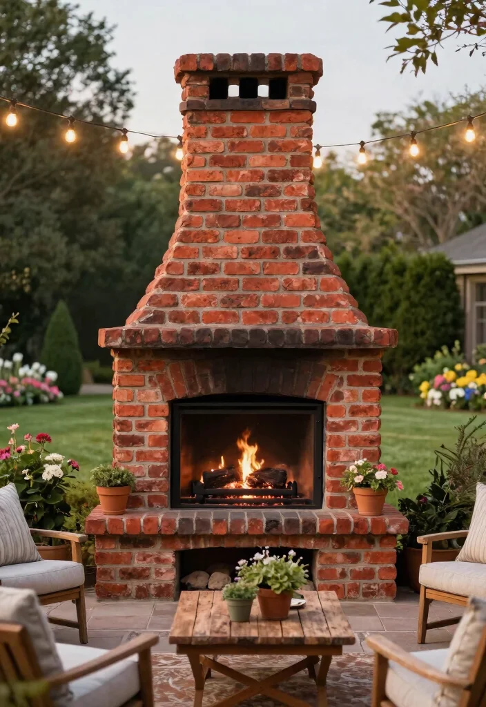 9 Custom Outdoor Fireplace Chimney Cap Ideas 6. Classic Brick Cap 0