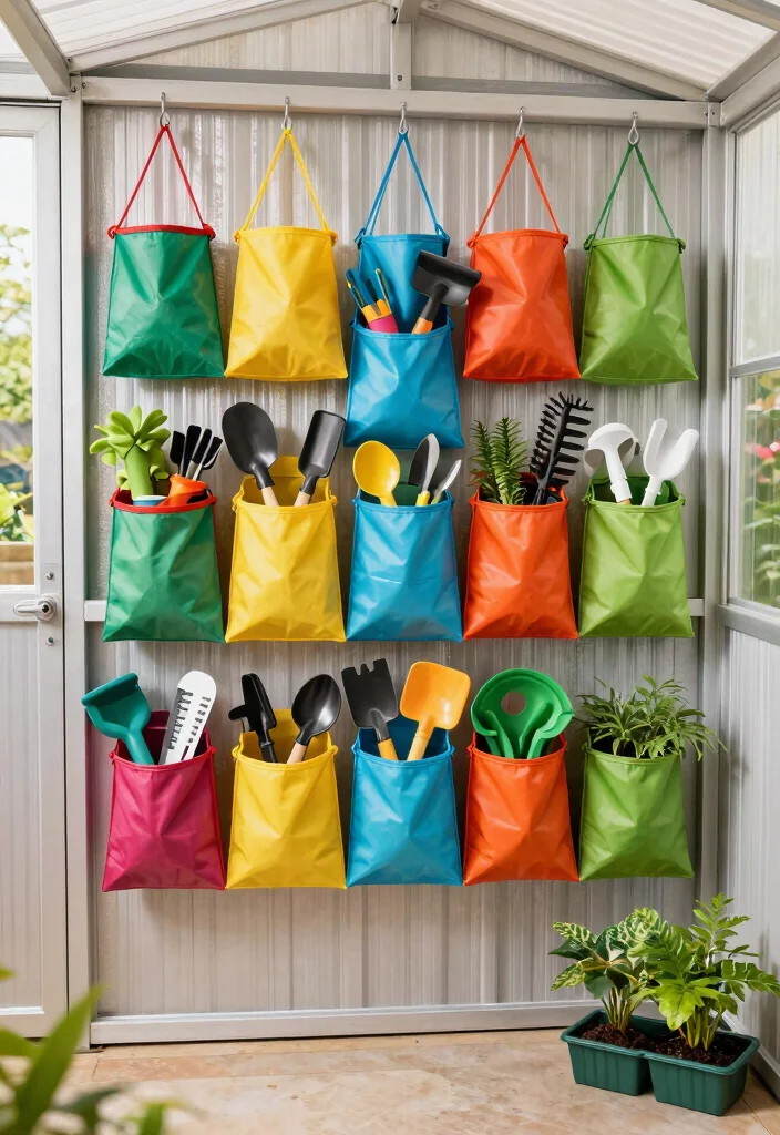 9 Durable Plastic Shed Storage Ideas for Easy Upkeep 4. Hanging Garden Bags 0