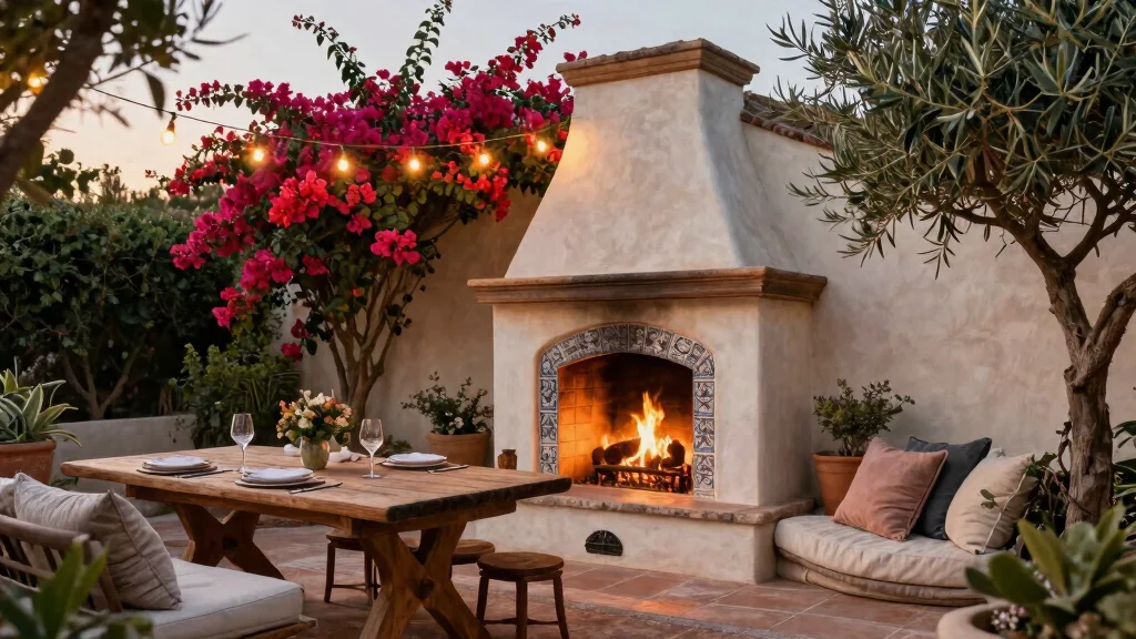 9 Elegant Outdoor Stucco Fireplace Ideas for Mediterranean-Inspired Spaces