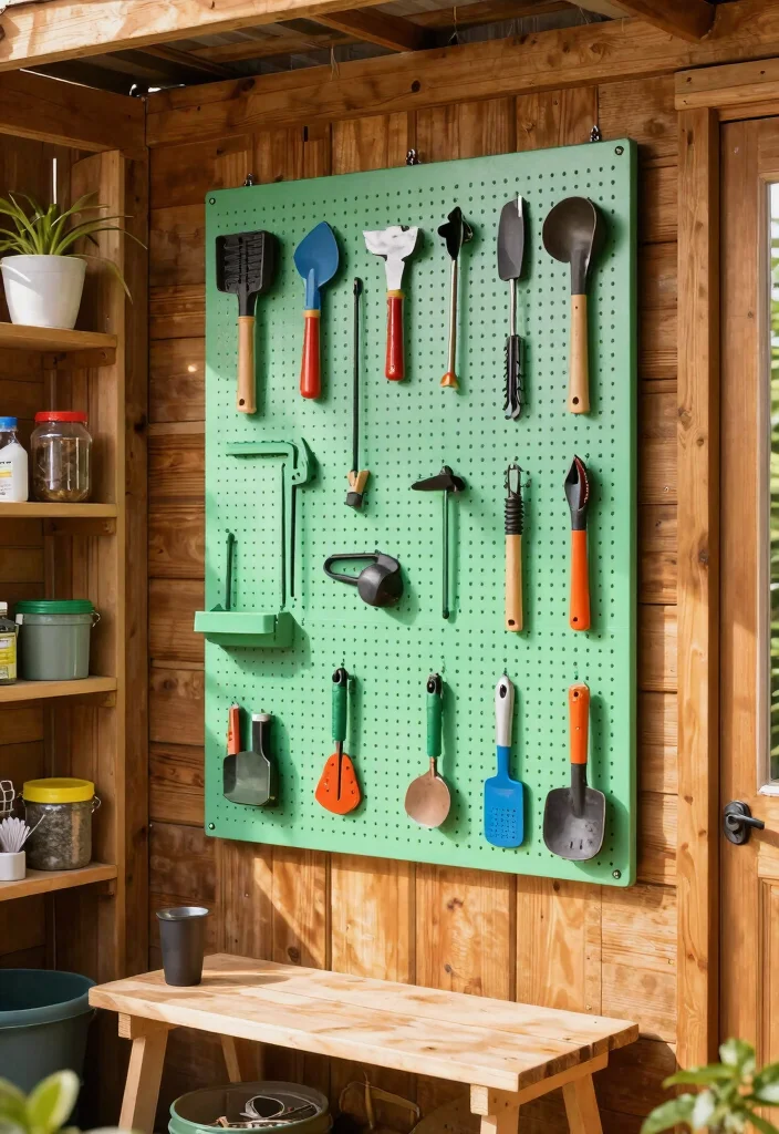 9 Genius Shed Rafter Storage Ideas for Extra Room 5. Pegboards for Tools 0