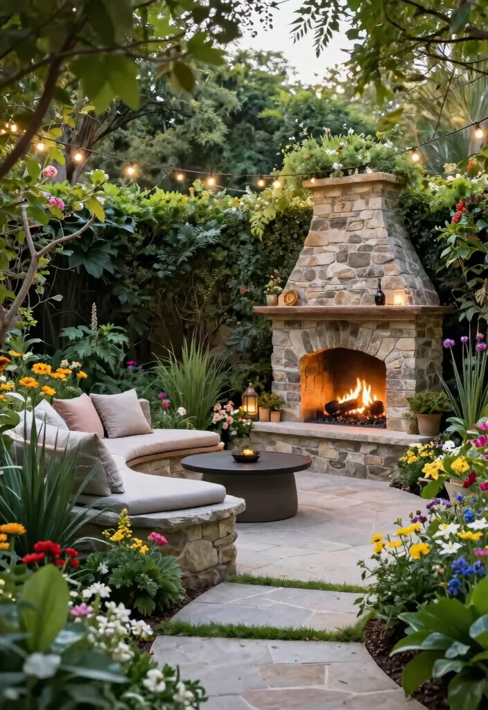 9 Genius Two Sided Fireplace Ideas Indoor Outdoor 1. The Garden Oasis 0