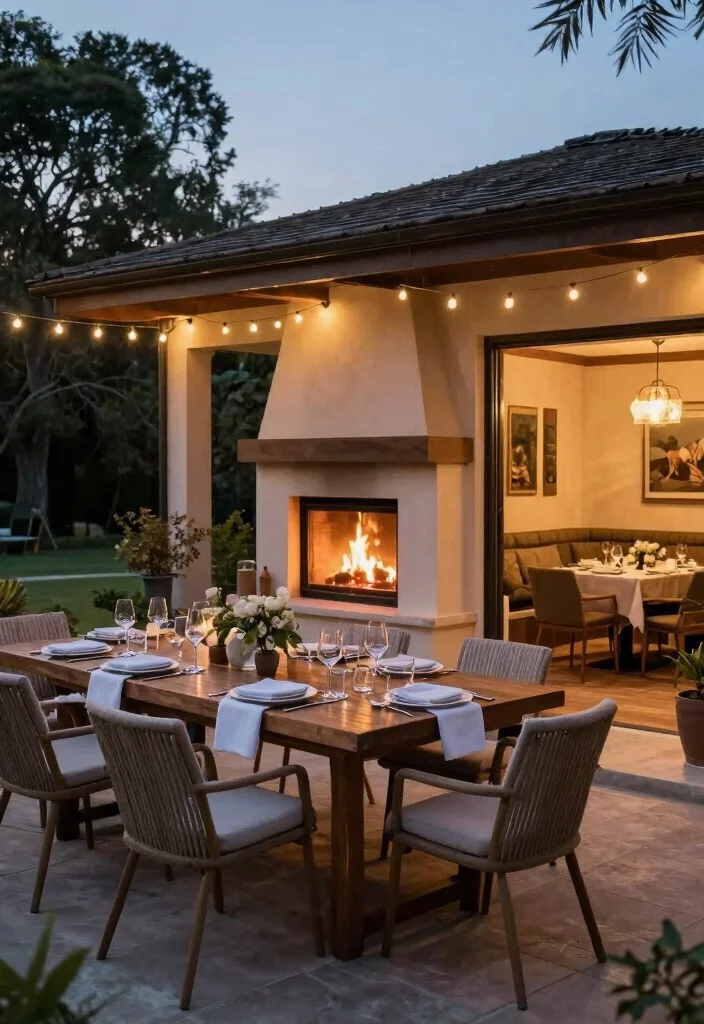 9 Genius Two Sided Fireplace Ideas Indoor Outdoor 8. Elevated Dining Experience 0