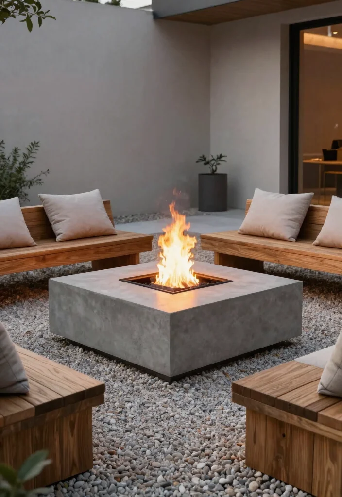 9 Practical Outdoor Propane Fireplace Ideas Easy 1. The Minimalist Propane Fire Pit 0